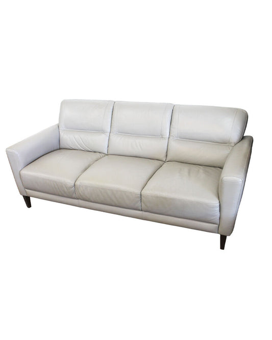 Natuzzi Editions Grey 100% Leather Sofa 78W 38D 33.5H