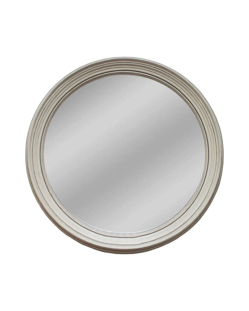 Reflecting Design Corinth White Framed Wall Mirror 33"Dia.