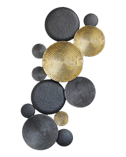Emsley Metal Circular Wall Decor, Brass & Pewter Tone Finishes 44.25 x 22