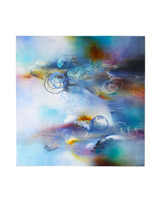 "Glacial Divide" Signed Dominick, Multi-Color Acrylic on Canvas Abstract 60x61