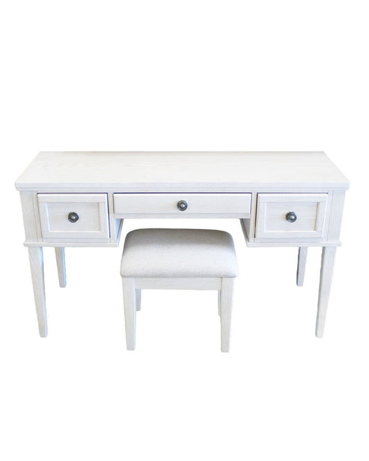 Ashley Furniture White Vanity Desk w/Stool 52W 20D 30H