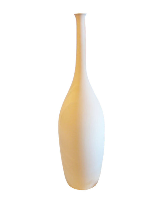 Ethan Allen Issa White Long Neck Vase 24H