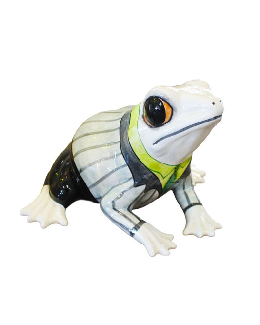 Vintage Intrada Ceramic Italian Hand Painted Frog 11W 10D 7.5H