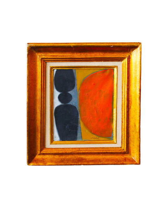 "Black w/Orange" Original Oil on Board, Signed Savage