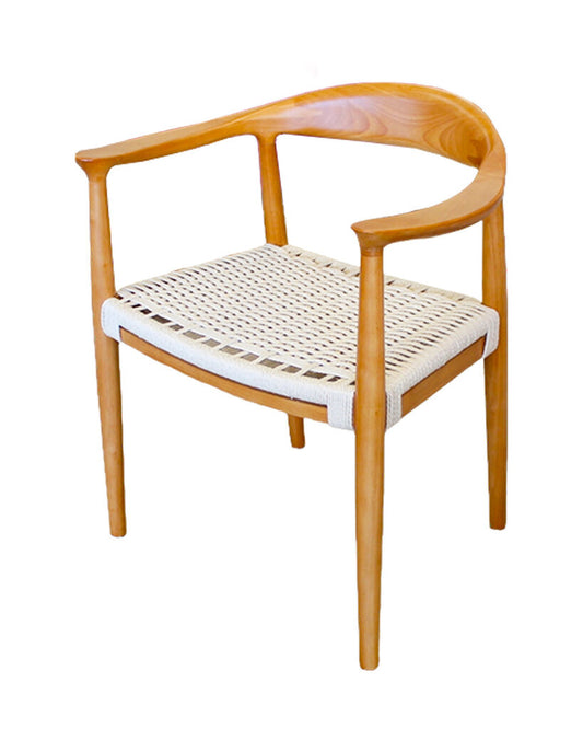 Designed by Hans Wegner Rope Woven Dining Chairs (SET OF 8) 26" x 22.5" x 30"