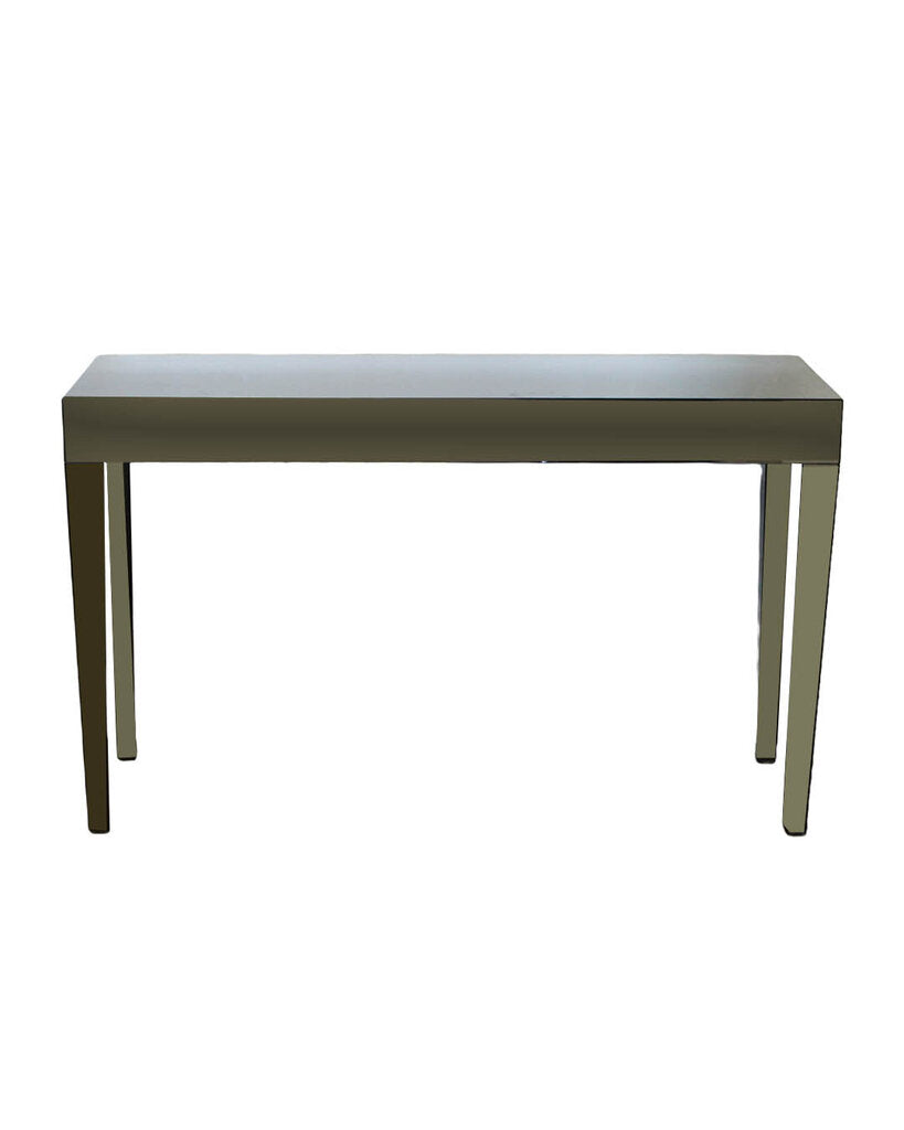 Porada Italian Smokey Tempered Glass Console (AS IS) 55 x 17.75 x 33.5"