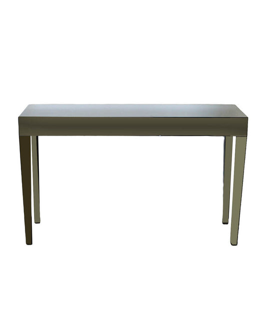 Porada Italian Smokey Tempered Glass Console (AS IS) 55 x 17.75 x 33.5"