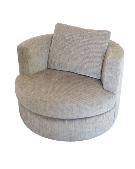 American Leather Fabric Upholstered Swivel Tub Chair 37W 38D 27H