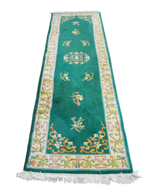 Persian Style Runner in Green & Cream