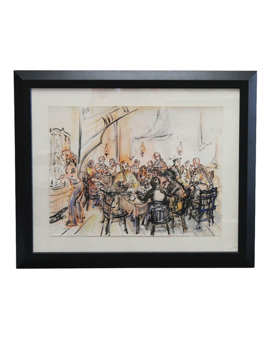 Signed Meredith Peck '76 Watercolor on Paper 33" x 27"