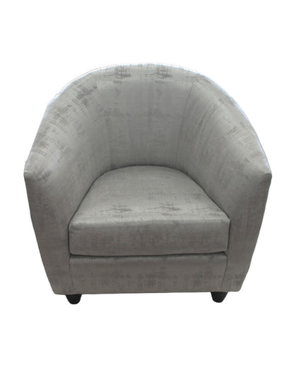Kravet Silver Uphol. Swivel Barrel Chair 34" x 31" x 32"