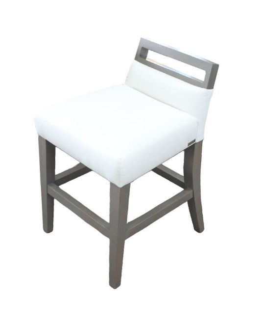 Nathan Anthony Aaron Counter Stools, White Upholstery 19W 22D 31H - SET OF 4