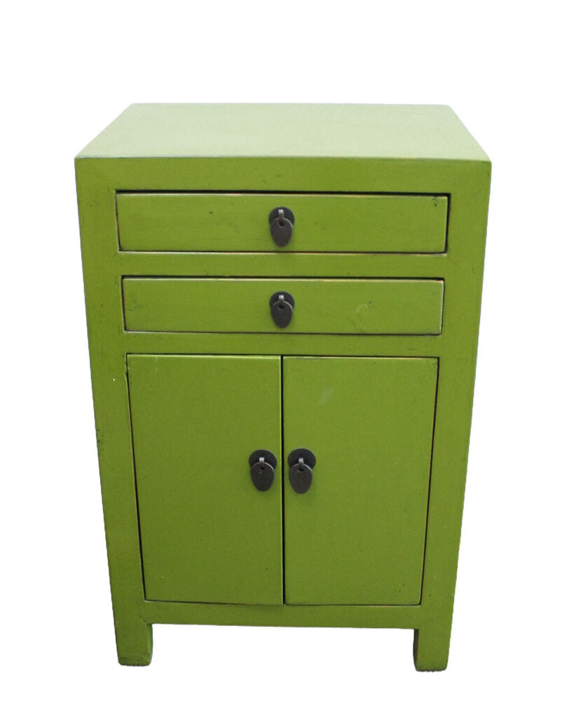 Chinese High Gloss Green Small Chest 15.75W 12.75D 24.5H