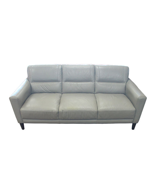 Natuzzi Editions Grey 100% Leather Sofa 78W 38D 33.5H
