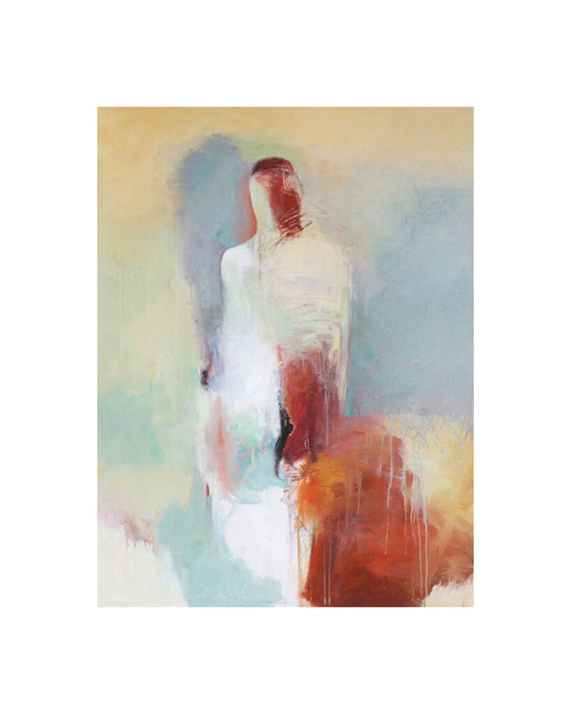 Female Figural Abstract Acrylic Painting on Canvas by Jean Wallin 36W 48H