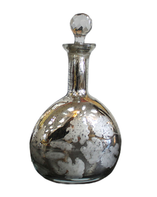 Mercury Glass Vanity Bottle 11H