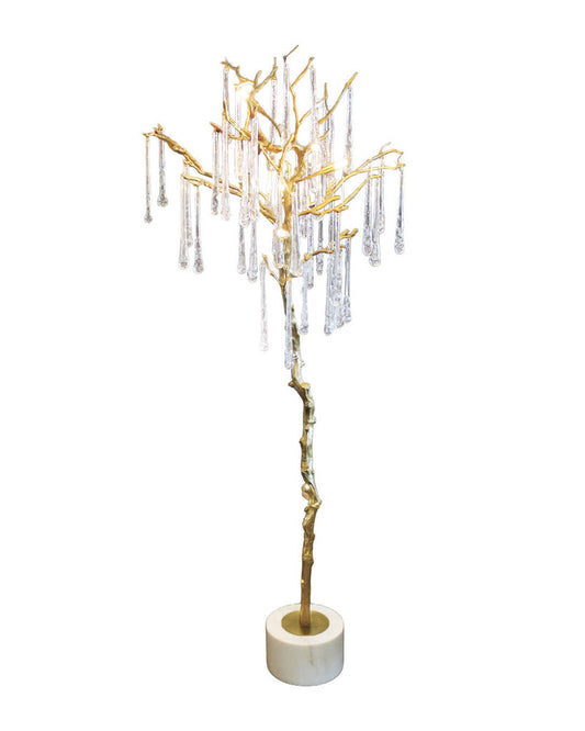John Richard Brass Tree Floor Lamp, Wht. Marble Base 77"H