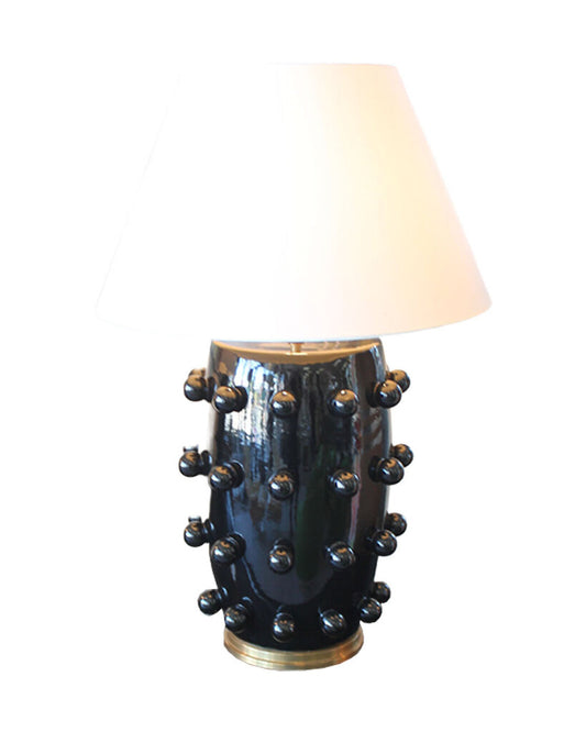 Visual Comfort Signature Linden Table Lamps, Black Porcelain Designed by Kelly Wearstler - PAIR