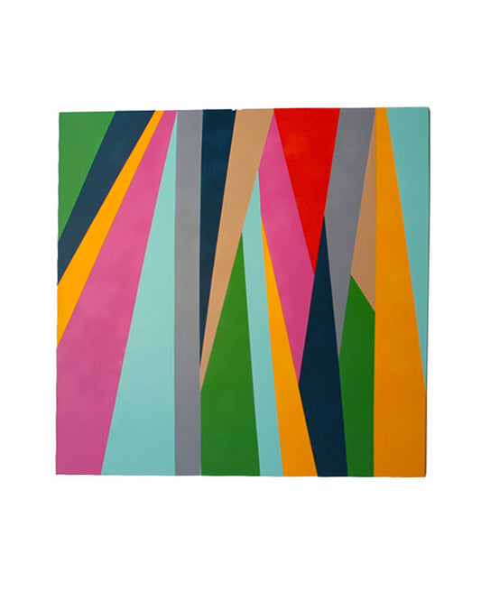 Original Oil on Canvas Multi-Color by Nigerian-American Artist Odili Donald Odita 36"Sq