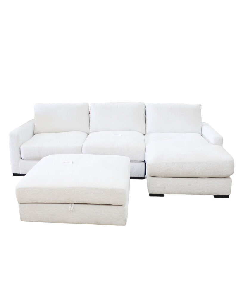 Ashley Furniture 2-Pc. Sectional w/Chaise & Ottoman 9'4"W 5'7"D 36H