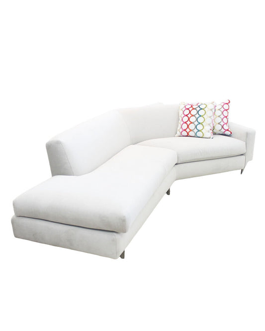 In The Style Of Thayer Coggin Angle Bumper Sectional Sofa