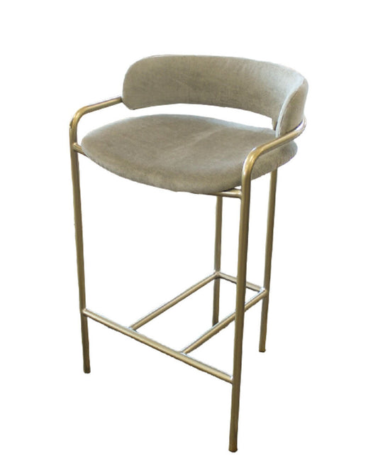 West Elm Lenox Bar Stools, Performance Fabric, Champagne Bronze (Set of 3) 19.5 x 18 x 32"