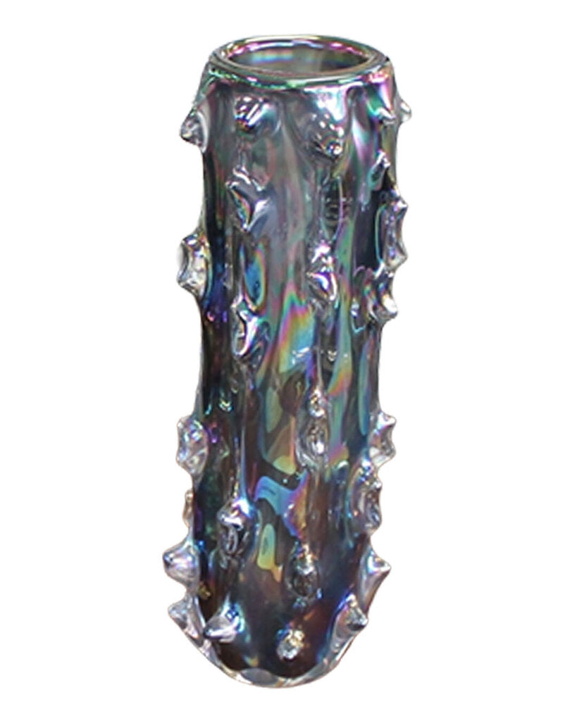 Art Nouveau Iridescent Heavy Glass Vase 15"H