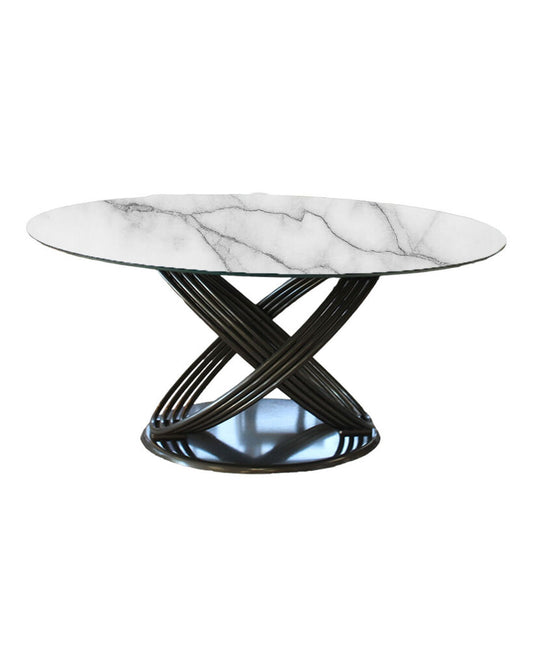 Italian Porcelain, Fusion Ring Dining Table by Bontempi Casa 59.5" Dia x 29"H