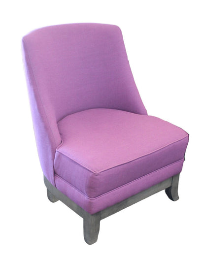 Lee Upholstered Armless Slipper Accent Chair w/Grey Wooden Base 23.5W 27.5D 30.25H