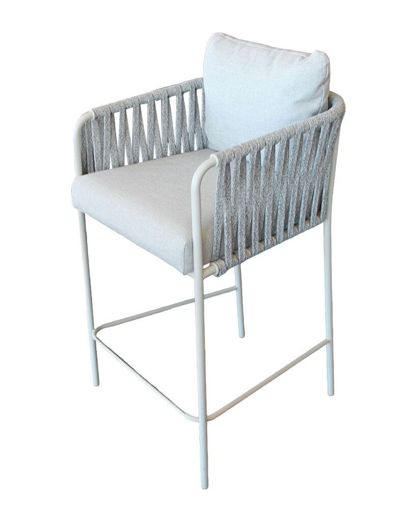 Expormim Bar Chrs. 26 Seat Hgt. Powder Coated Alum., Strap Back - SET OF 6