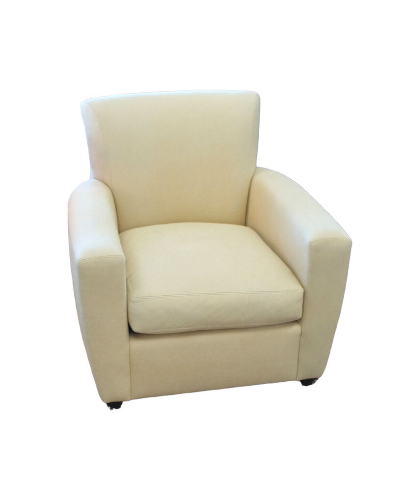 Coach Ivory Leather Arm Chair 33W 36D 31.5H