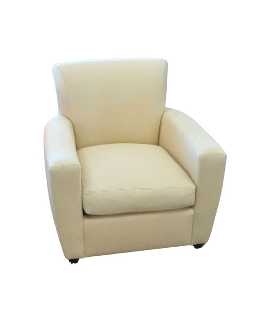 Coach Ivory Leather Arm Chair 33W 36D 31.5H