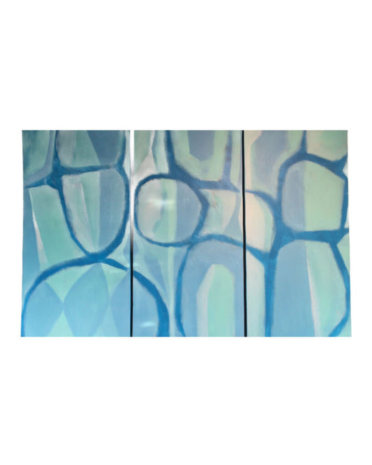 Shawn Savage Triptych Oil on Board Abstract 30 x 60 Per Panel