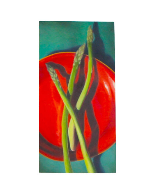 Signed Martha Kennedy Acrylic on Board, Asparagus 10W 20H