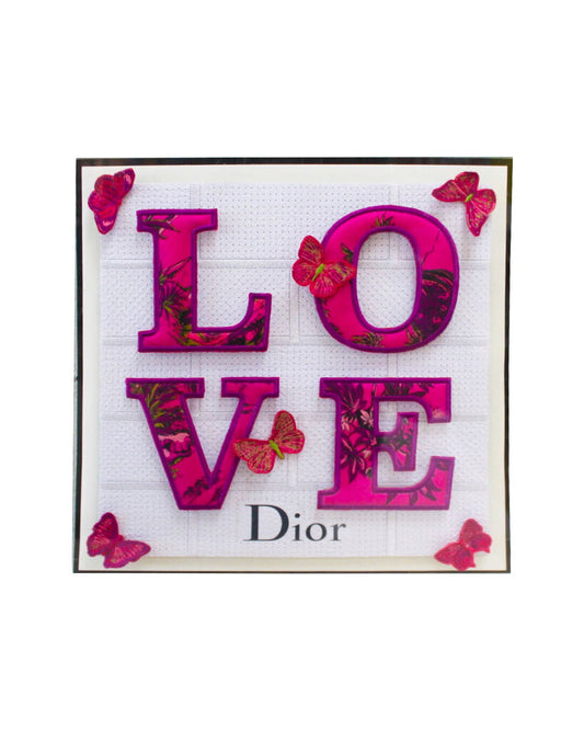 Stephen Wilson Studio Dior Love Embroidered Art 12 Sq.