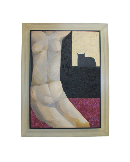 "Desnudo Con Gato" (Naked w/Cat) by Edward Tamariz 40.75W 53.5H