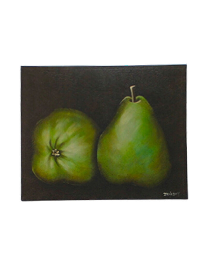 Signed Benedict Print on Canvas, Green Pears 30 x 24