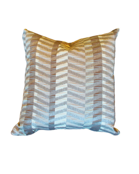 Silver, Brown & Beige Accent Pillow 21Sq