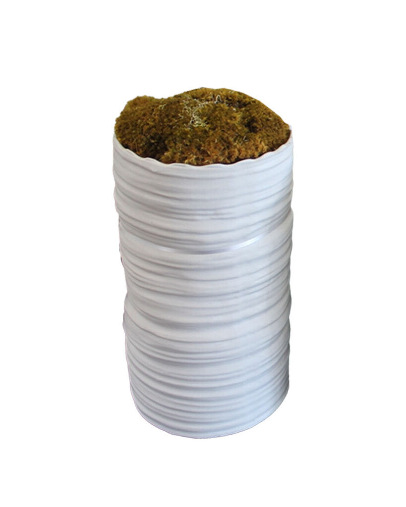 Meredith Baer Matte White Ripple Vase 12H