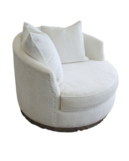 Burton James Round Swivel Upholstered Chair