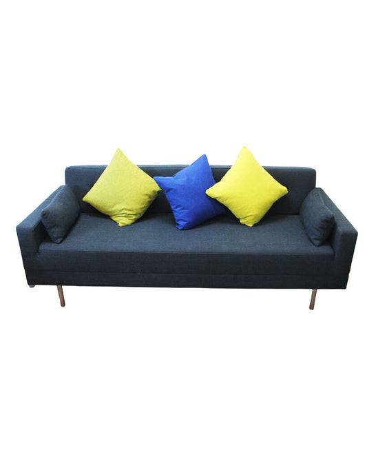 Blu Dot Blue Sofa w/Metal Legs, Converts to Queen Sleeper 80W 32D 31H