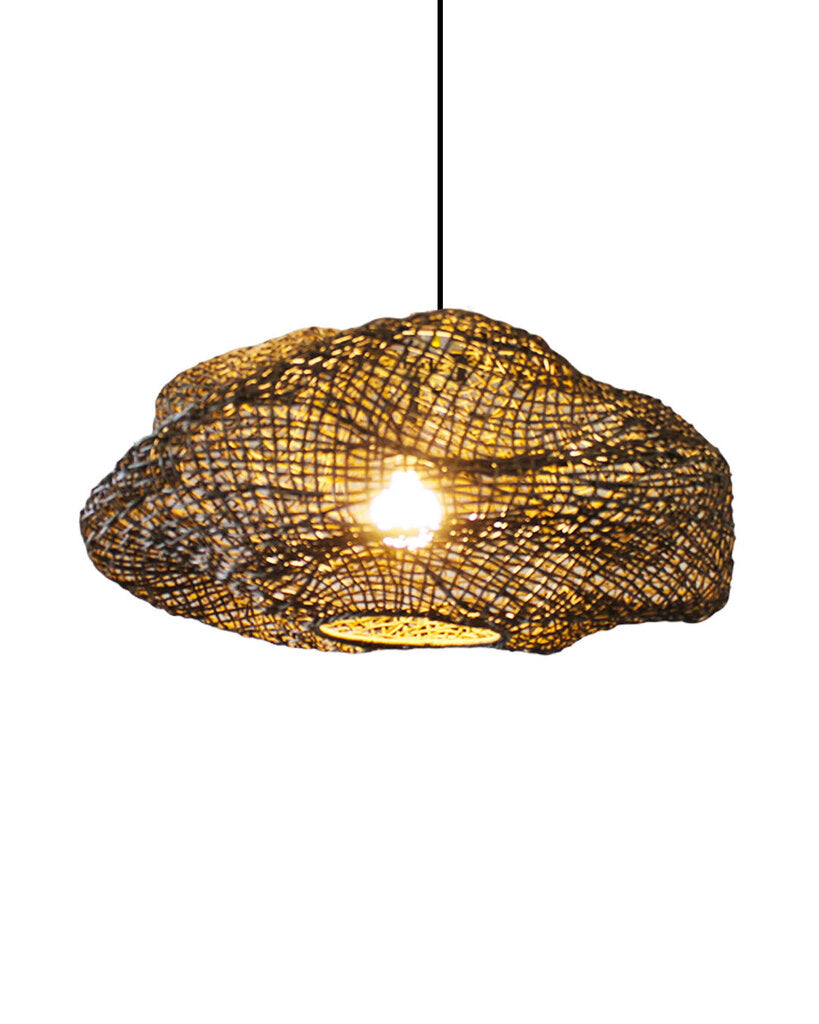 Palecek Andorra Wicker Pendant Woven Rattan Crafted by Hand 28Dia
