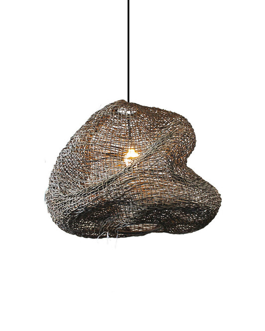 Palecek Andorra Wicker Pendant Woven Rattan Crafted by Hand 34Dia