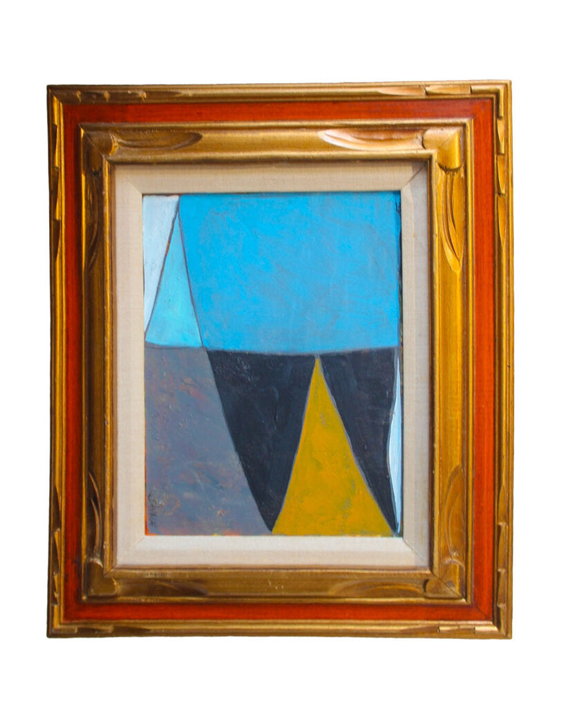 Savage Red & Gold Frame, Black/Yellow/Blue Triangles