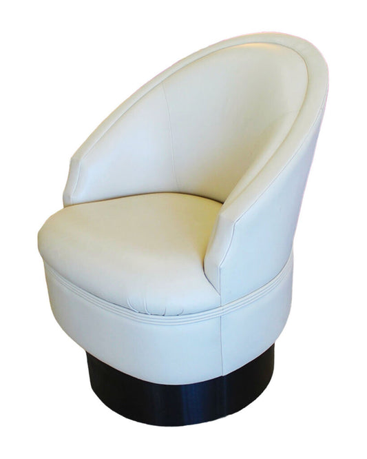 Robert J. Scott Marina Swivel Chair, Light Tan Leather 28W 33D 37H