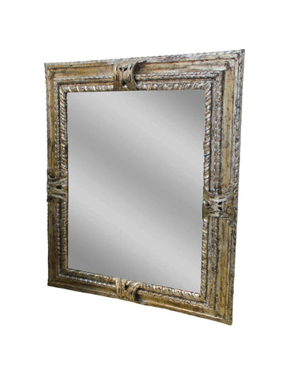 Baroque Parisienne Ornate Wall Mirror w/Antique Silver Gold Patina Finish 54.5W 66.5H