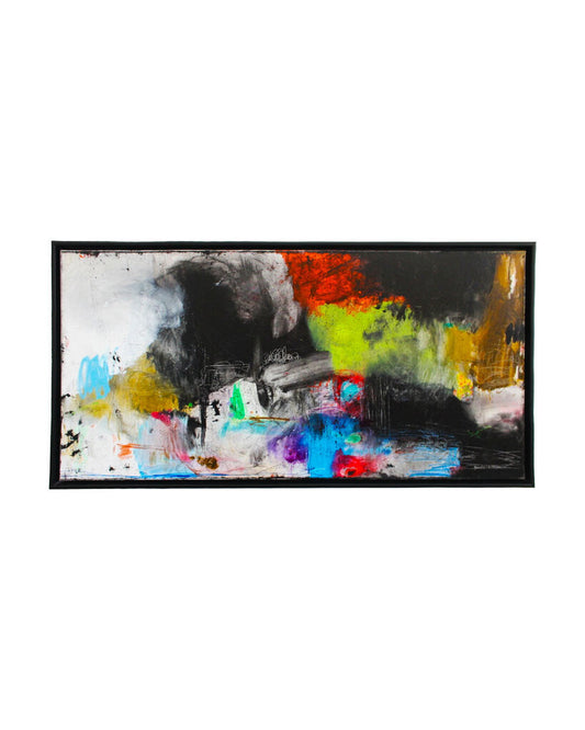 Raw Abstract Art Canvas Print by Keck Framed 66.25 x 34.25