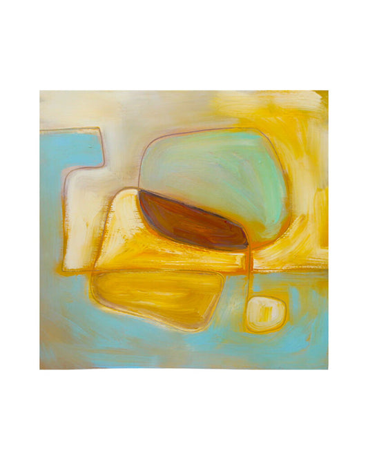 Shawn Savage Lacquered Tranquil Color Abstract on Board 24"Sq.