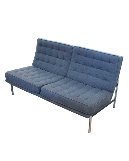 Florence Knoll Relaxed Two-Seater Sofa, Tufted w/Metal Frame 56.5" x 33" x 30.5"
