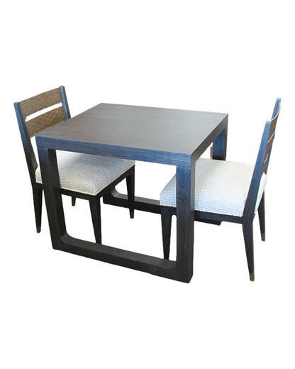 Rift Cut Oak Game Tbl w/2 Hd Hammered Metal Feet & Backs Chairs 36W 30D 30H